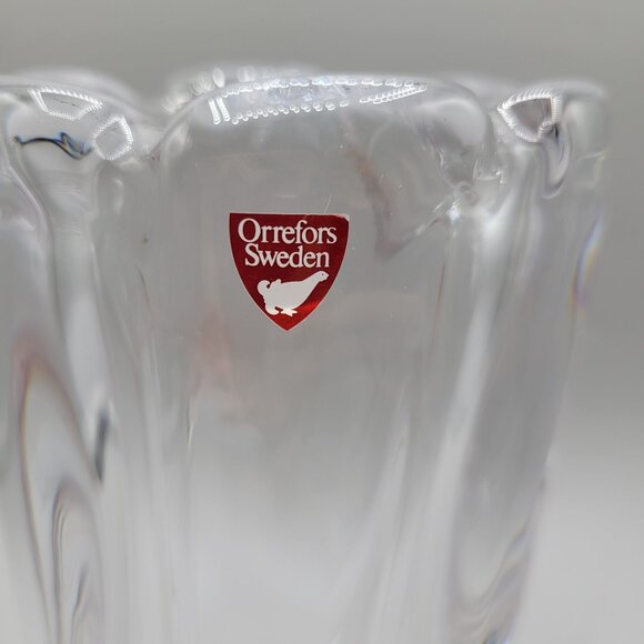 Orrefors Sweden Waterfall Crystal Art Glass Vase Clear Twisted Decorative Piece - Picture 2 of 7